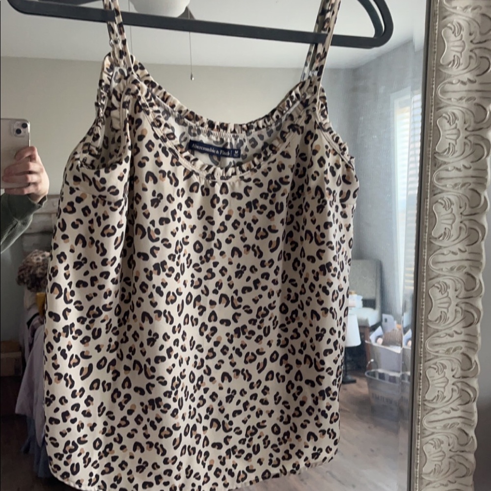 Abercrombie cheetah print satin top